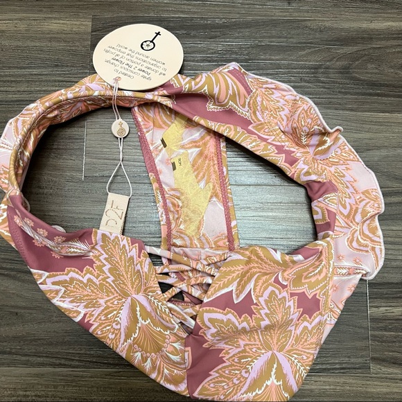 NWT P2F Women's Swim Bikini Bottom ONLY size xs floral ruffled - Picture 4 of 7